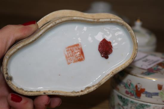 A group of late 19th/early 20th century Chinese famille rose boxes and small jars